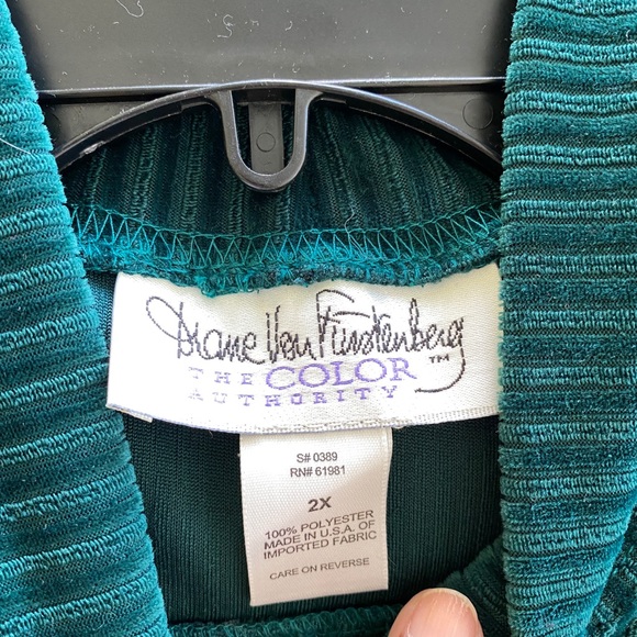 Dark emerald green DVF velvet tunic - Picture 6 of 6